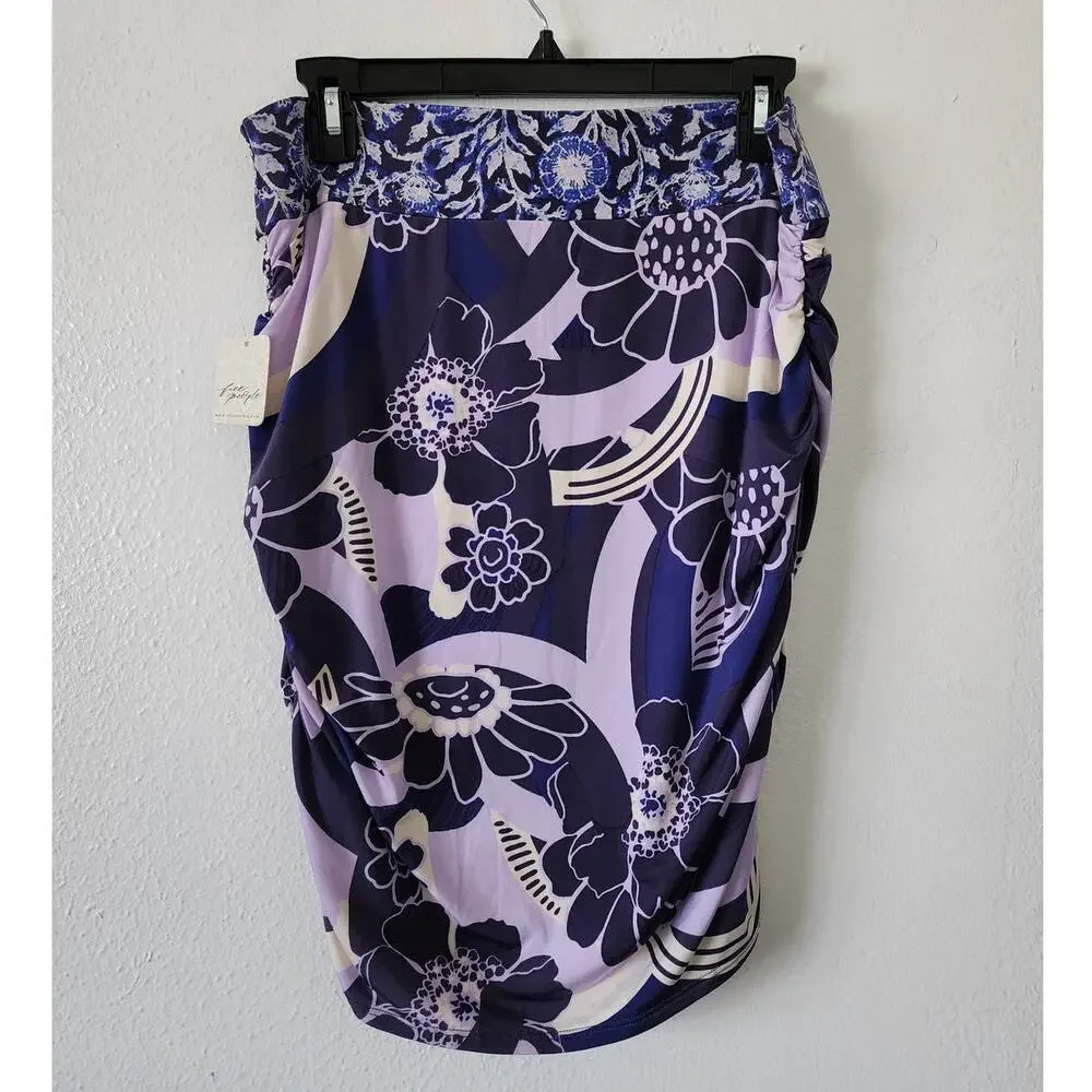 Free People She's Something Else Printed Mini Skirt in Plum